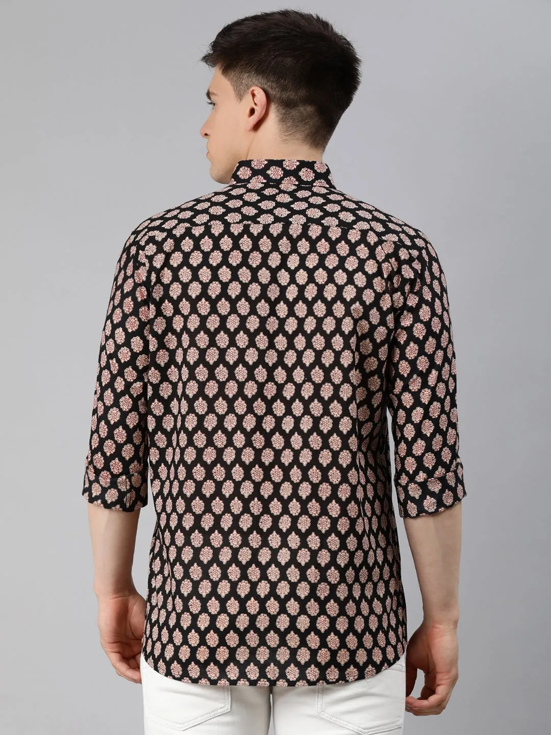 Black Cotton Full Sleeves Shirts For Men-Mmf0224