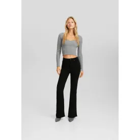 Black High Waisted Flare Jeans