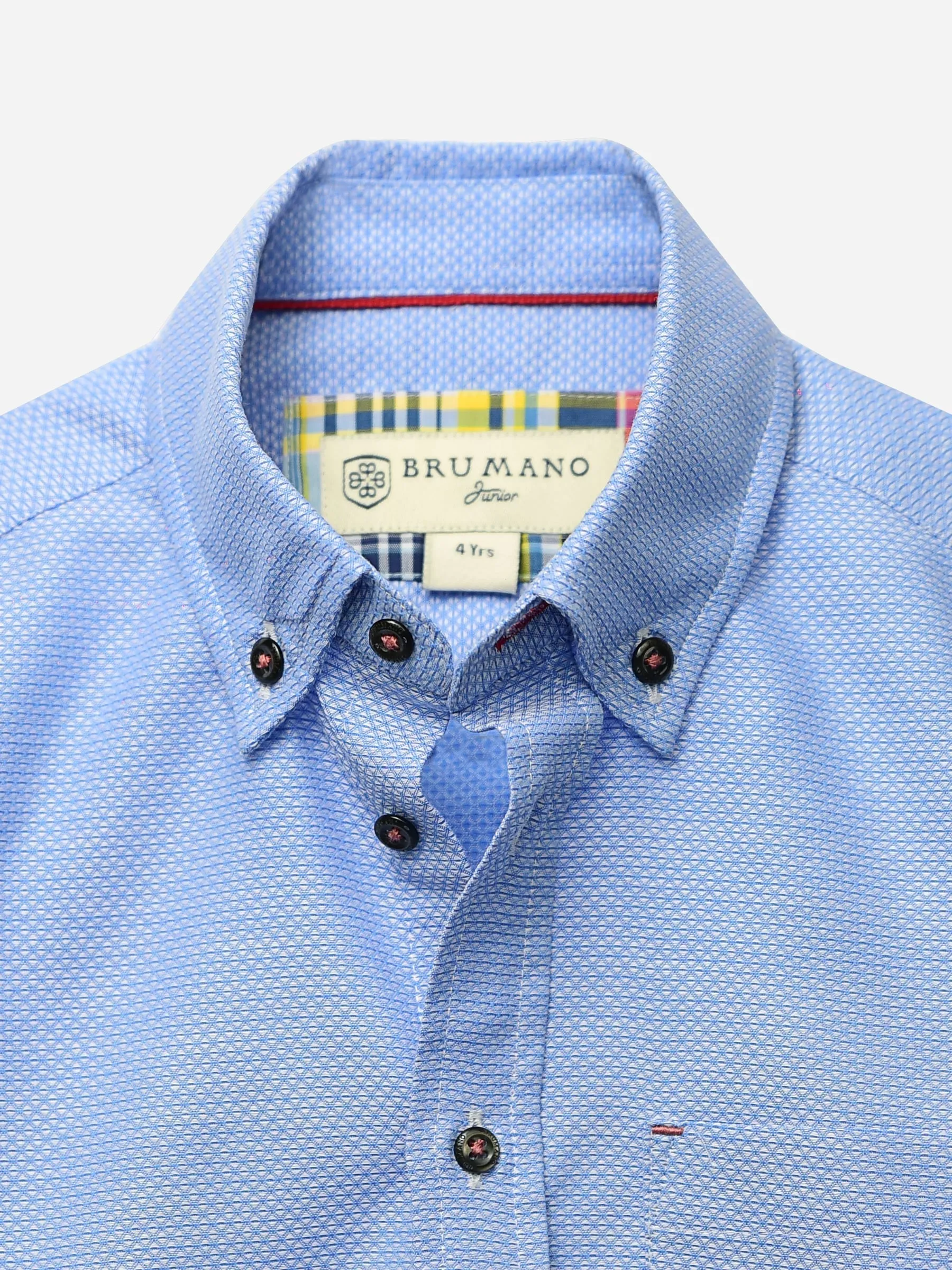 Blue Button Down Textured Casual Shirt