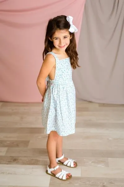 Blue Floral Pinafore