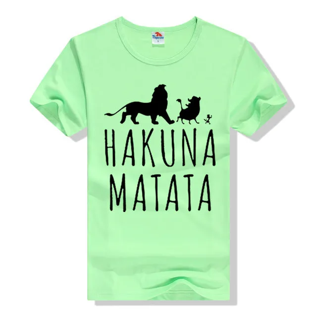 Cotton T-Shirts HAKUNA MATATA Men's Big Size T Shirts Short Sleeve Slim Fit Fashion Tops & Tees Male Clothing XXXL Summer 2016