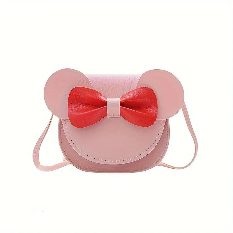 Girls Mini Cartoon Crossbody Bag with Bow for Ages 36