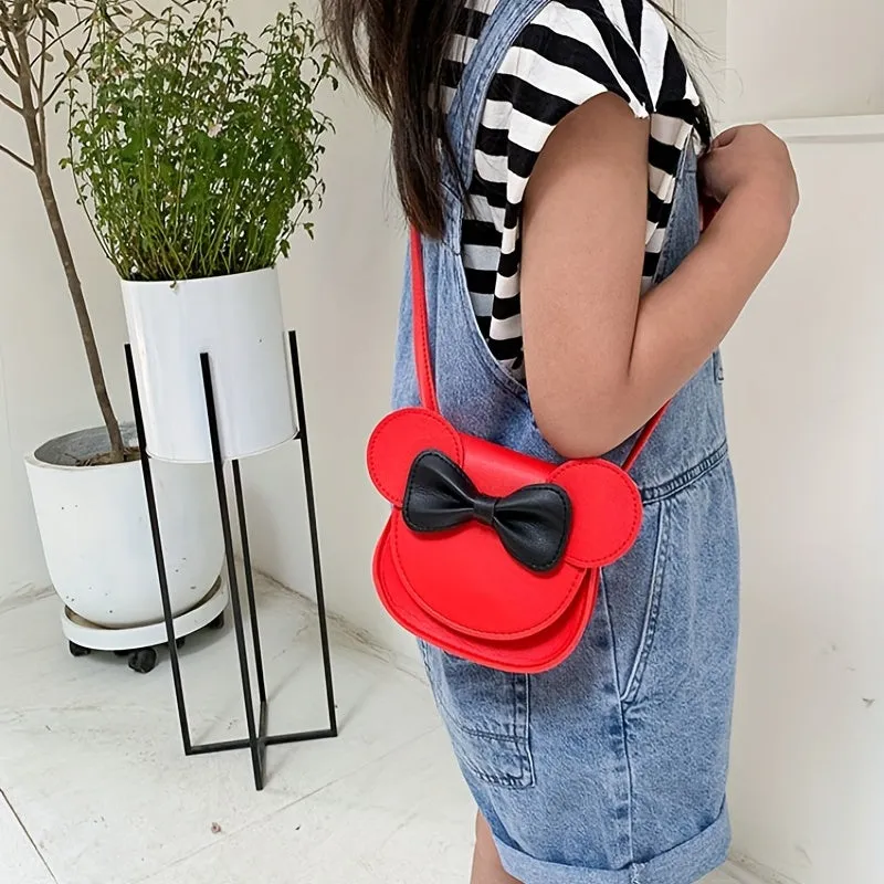 Girls Mini Cartoon Crossbody Bag with Bow for Ages 36