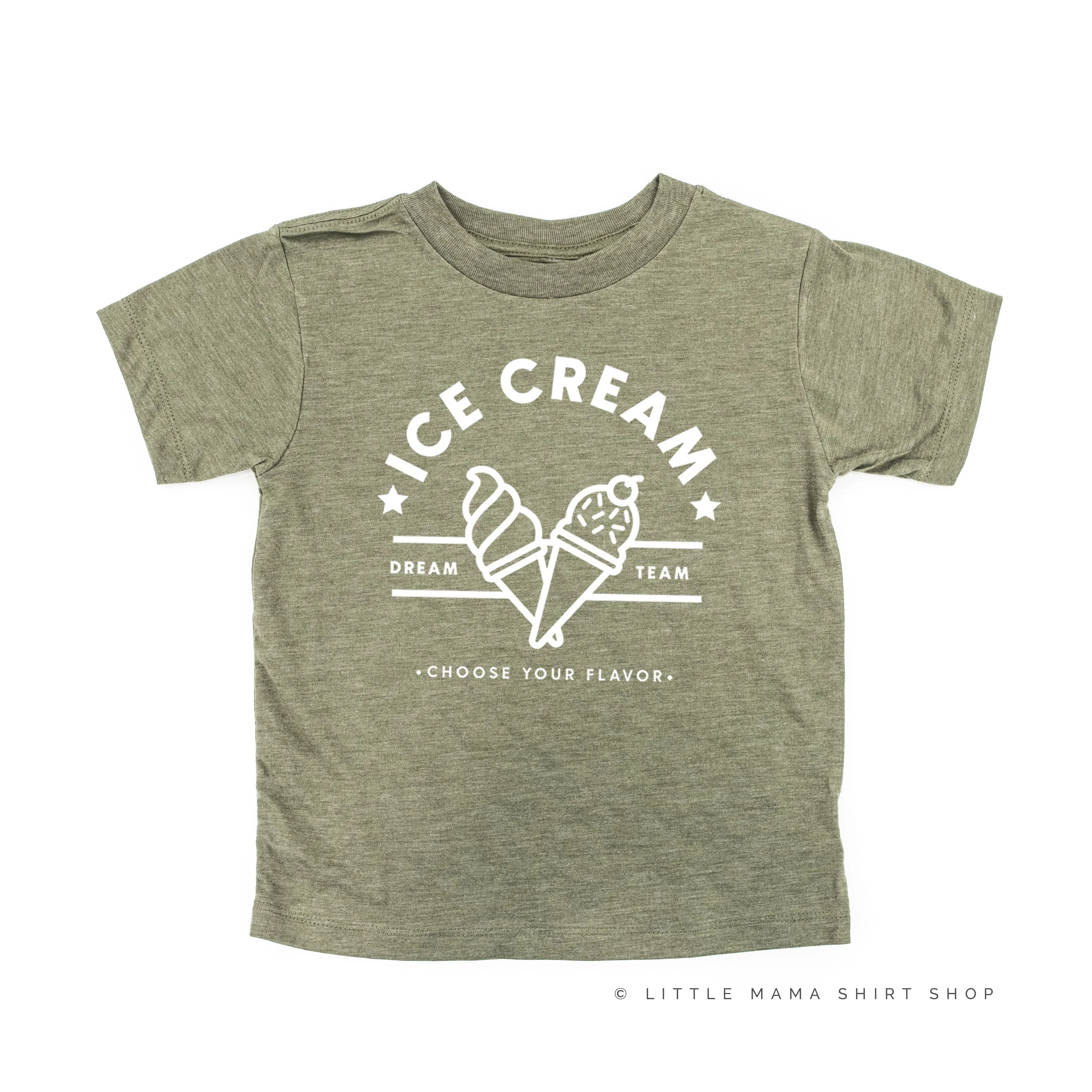 ICE CREAM DREAM TEAM - 5 ACROSS ON BACK - Short Sleeve Child Shirt