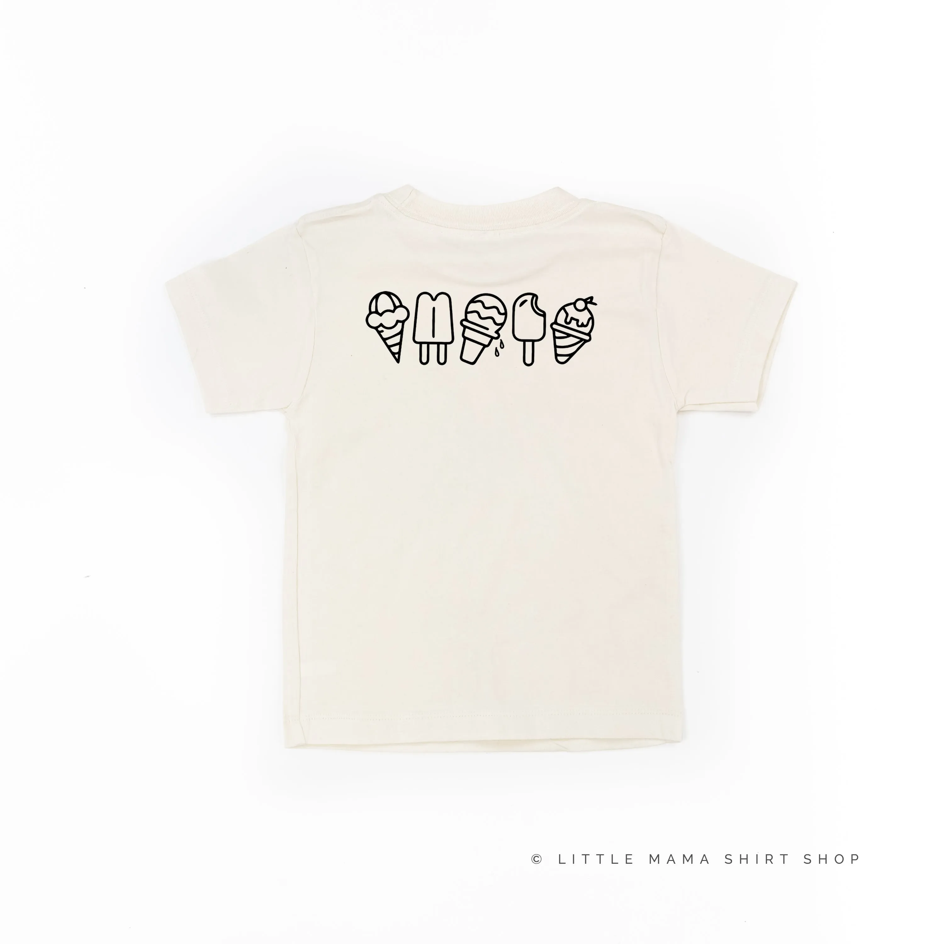 ICE CREAM DREAM TEAM - 5 ACROSS ON BACK - Short Sleeve Child Shirt