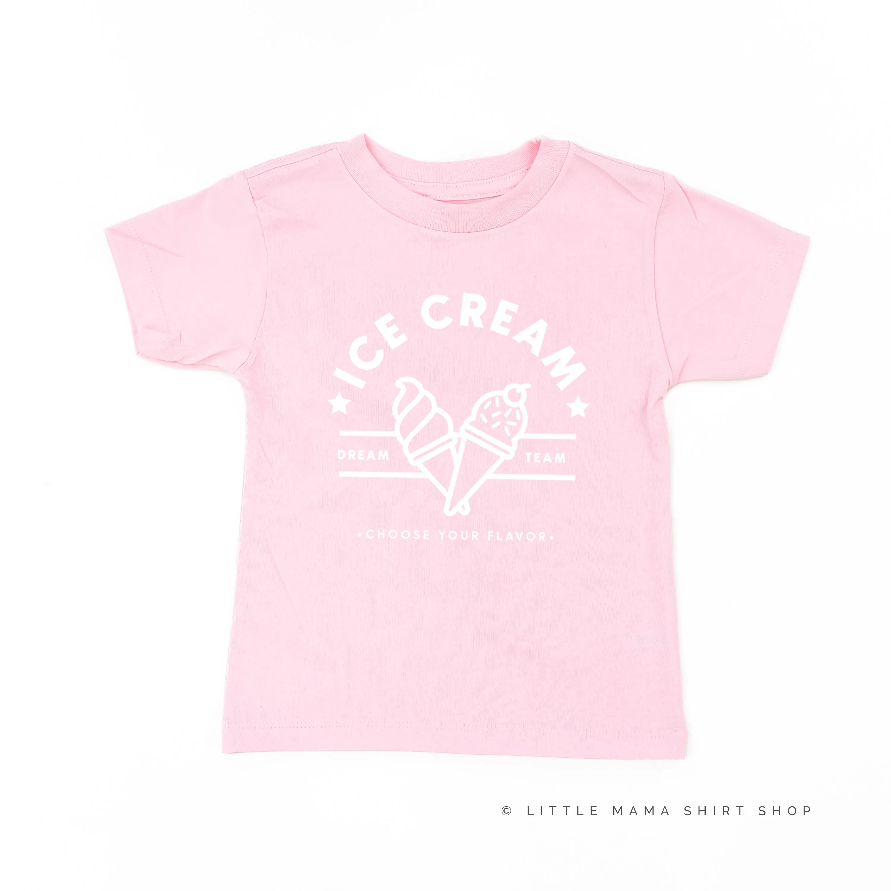 ICE CREAM DREAM TEAM - 5 ACROSS ON BACK - Short Sleeve Child Shirt