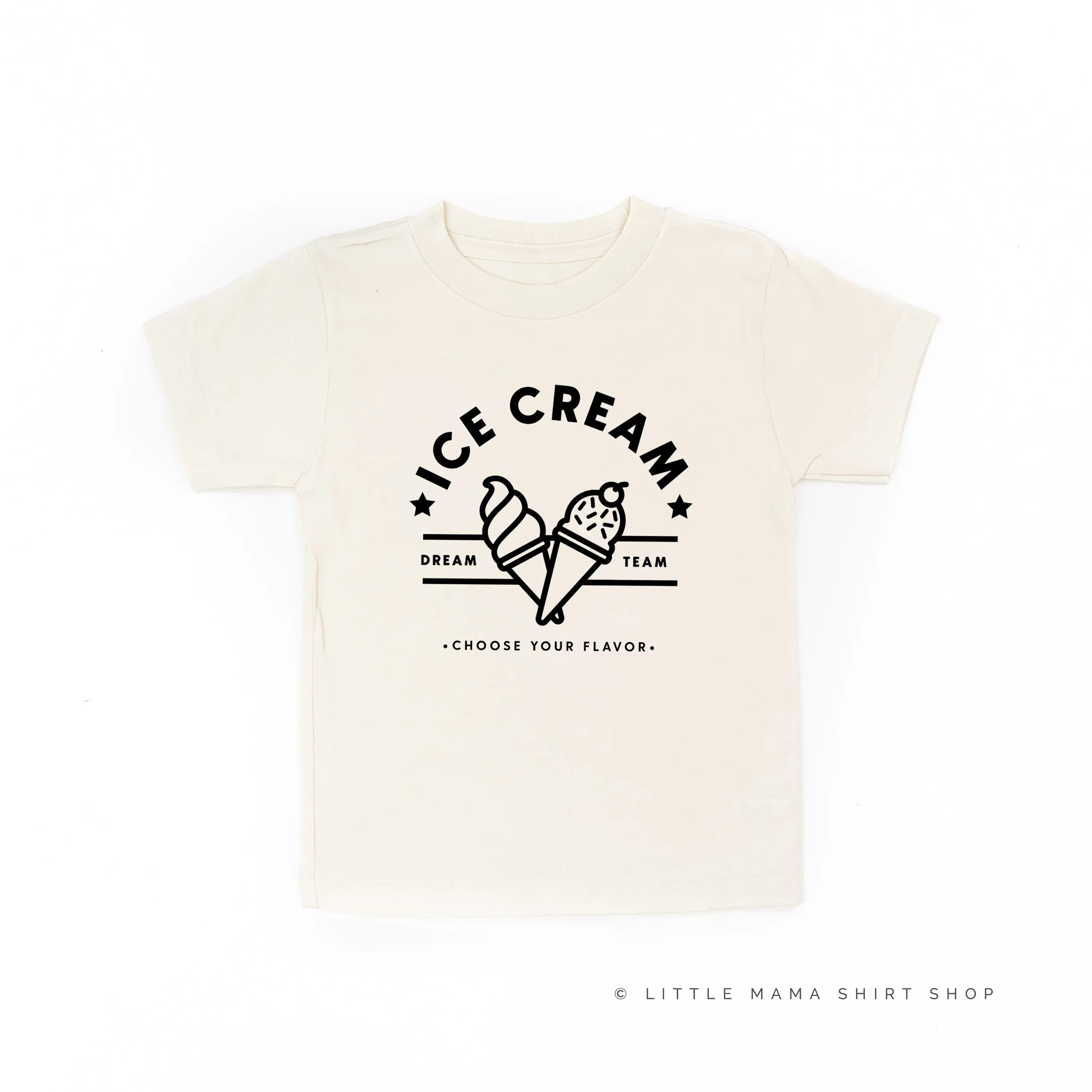 ICE CREAM DREAM TEAM - 5 ACROSS ON BACK - Short Sleeve Child Shirt