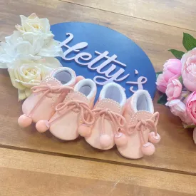 Joe Pink Pom Pom Booties