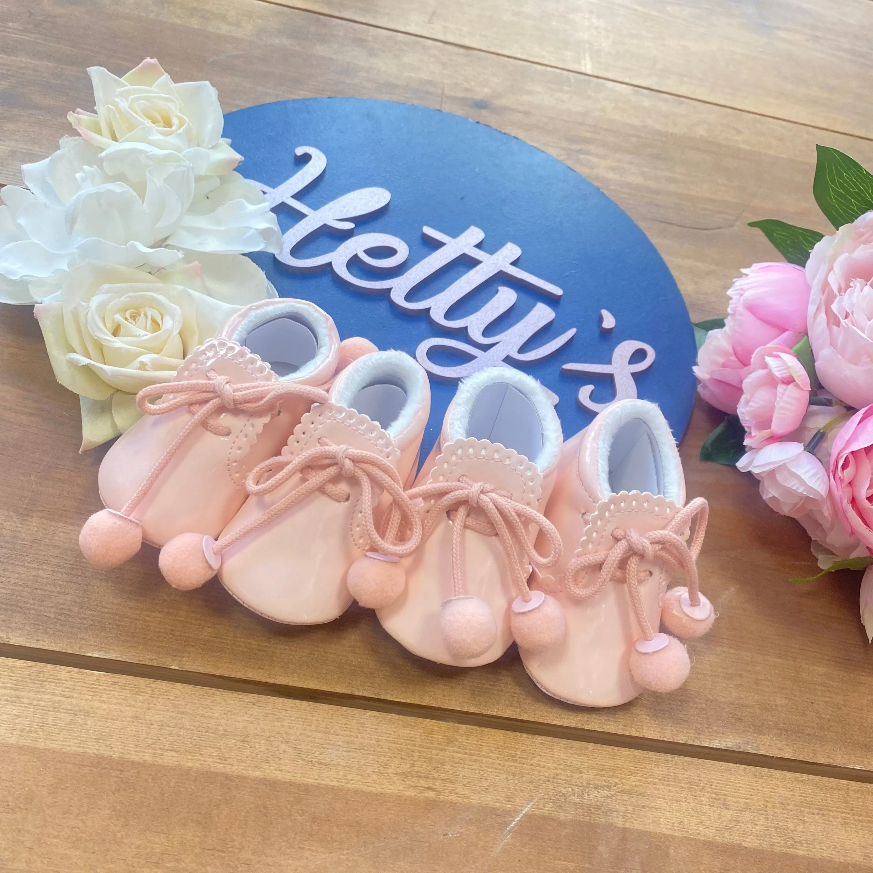 Joe Pink Pom Pom Booties