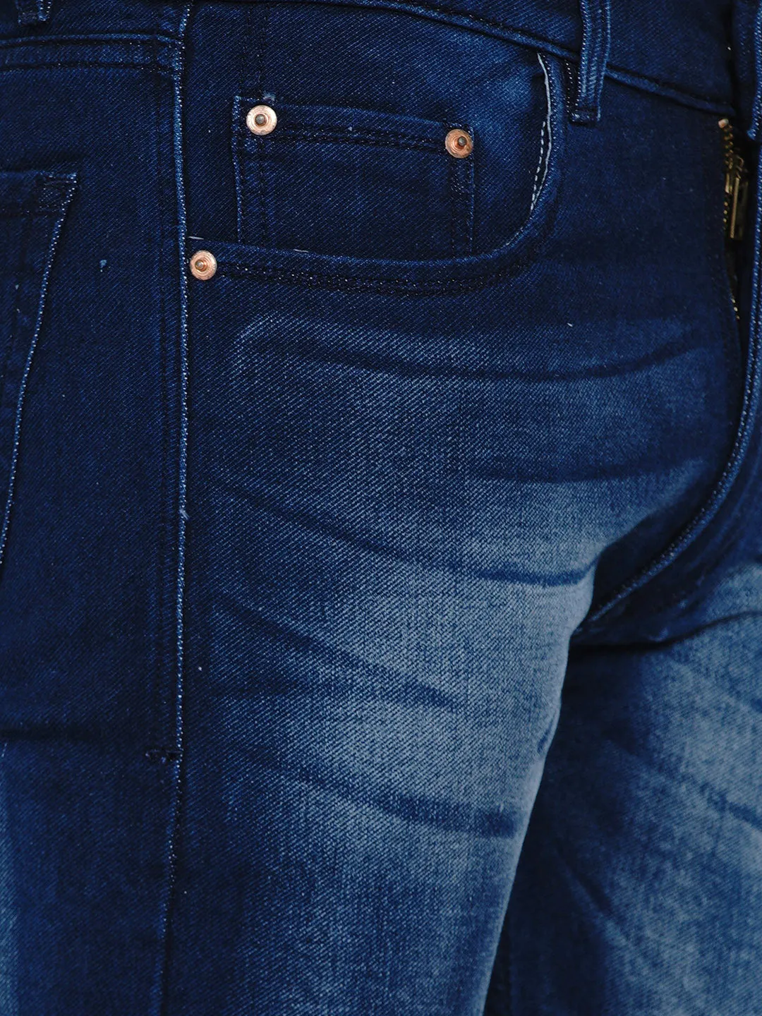 Men Blue Heavy Fade Regular Fit Jeans