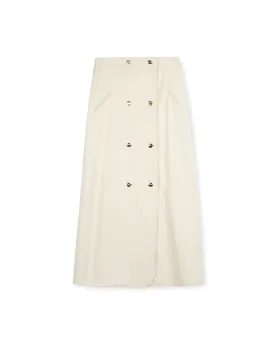 Multi Buckled Denim Skirt