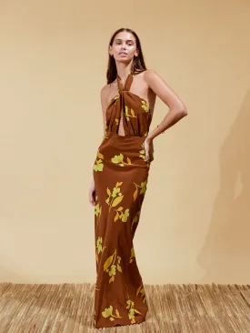 Paloma Dress | Tulp Carob Silk