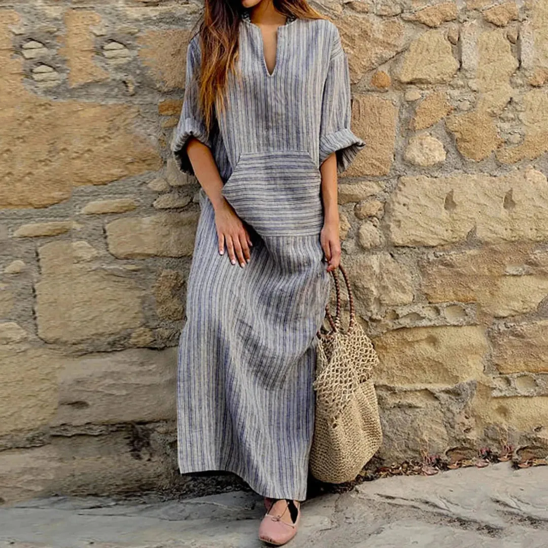 SELENE - VINTAGE STRIPED MAXI DRESS