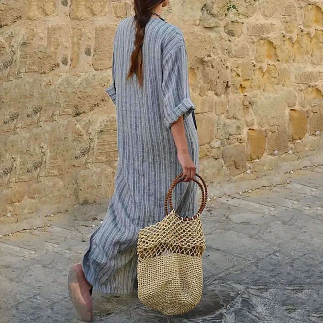 SELENE - VINTAGE STRIPED MAXI DRESS