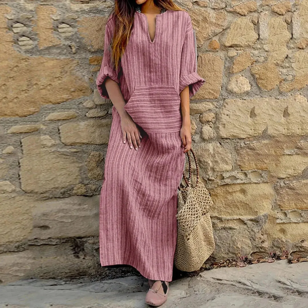 SELENE - VINTAGE STRIPED MAXI DRESS