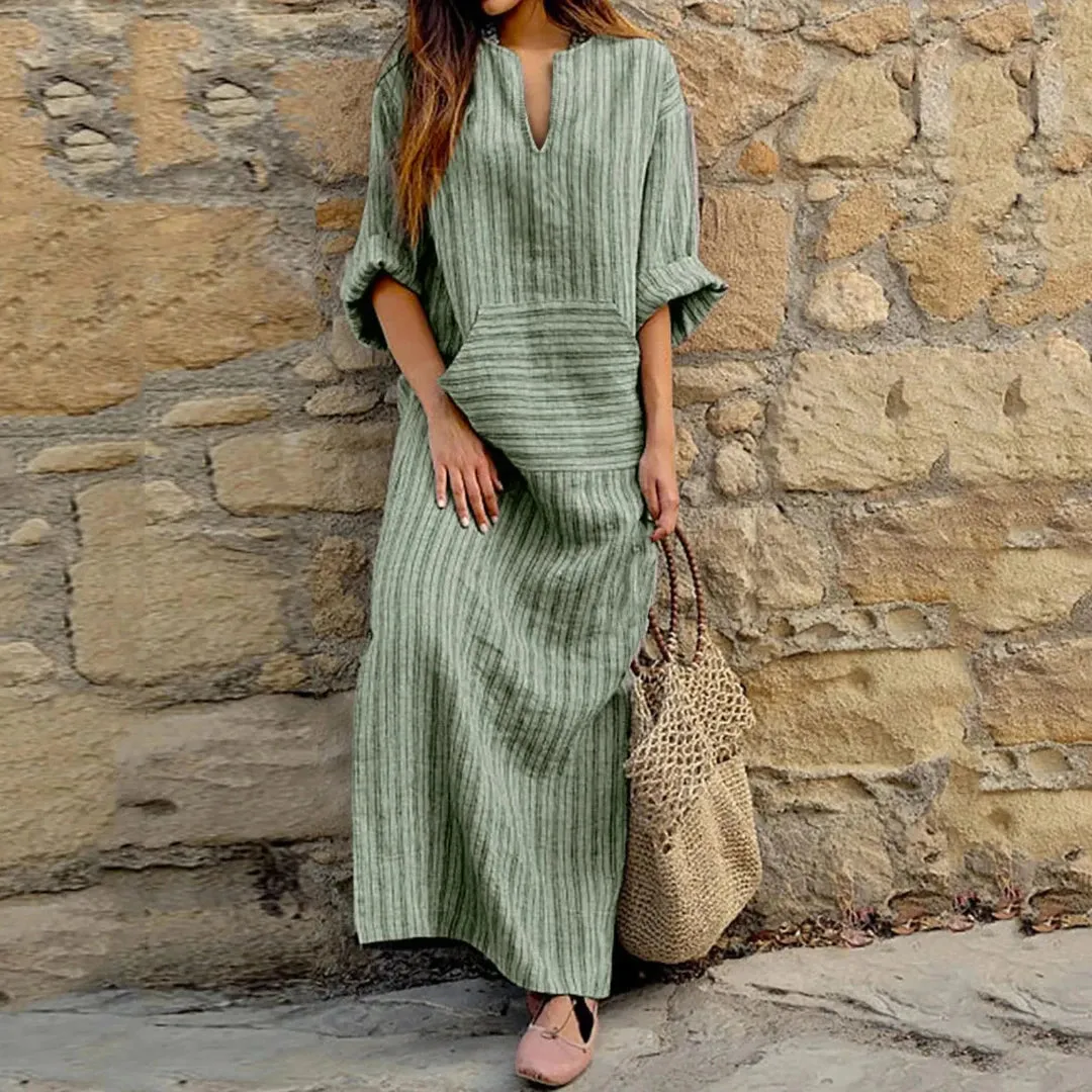 SELENE - VINTAGE STRIPED MAXI DRESS