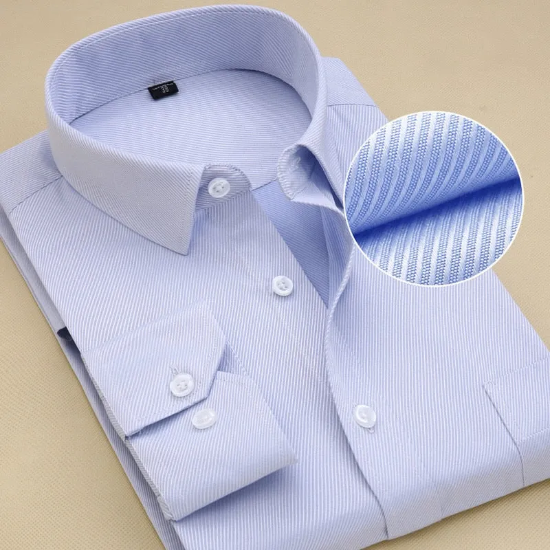 twill solid long sleeve business men dress