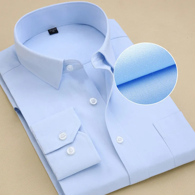 twill solid long sleeve business men dress