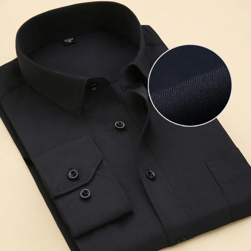 twill solid long sleeve business men dress