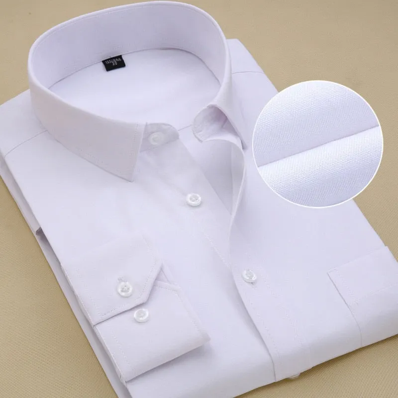 twill solid long sleeve business men dress